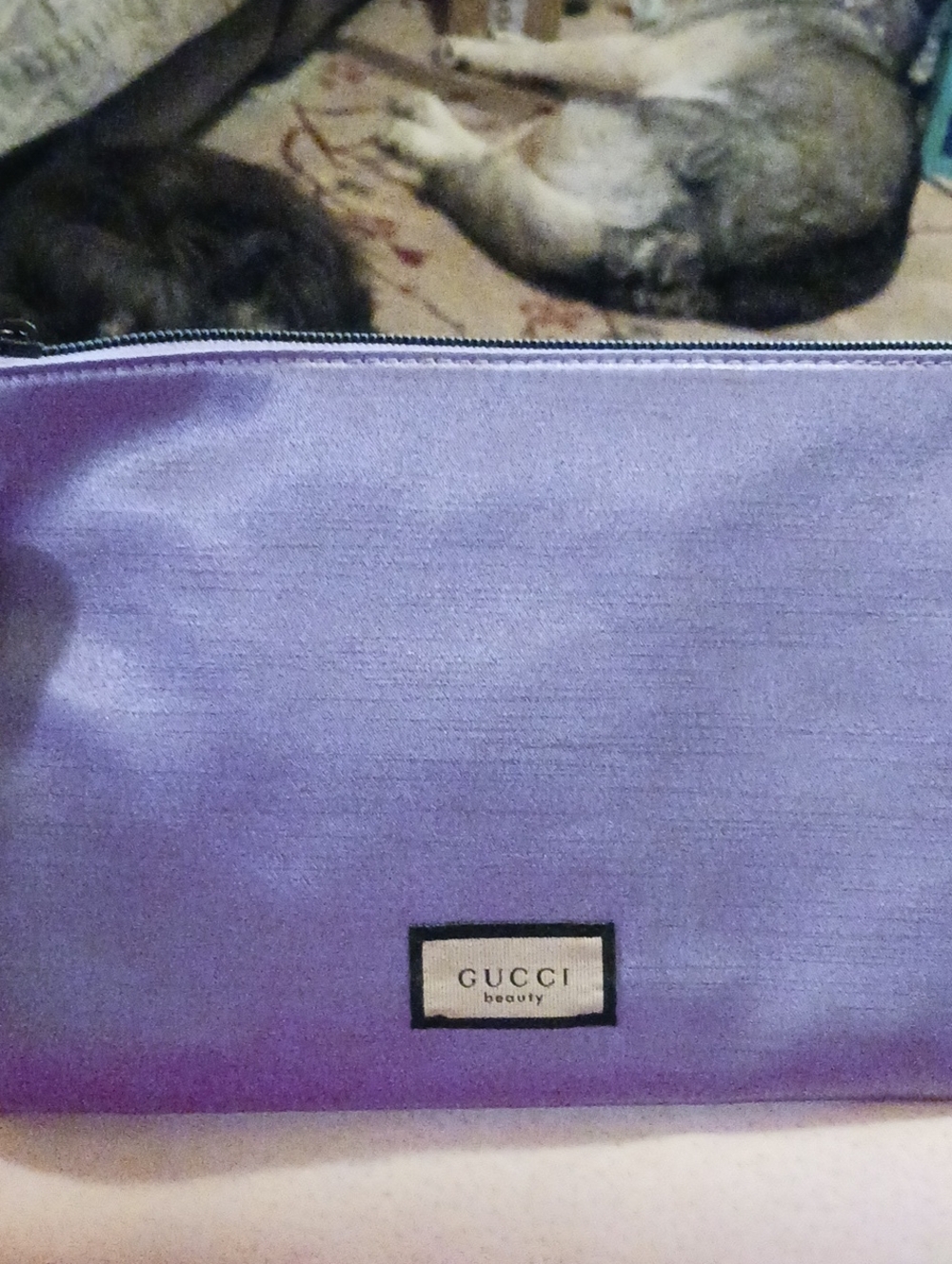 Gucci lavender cosmetic pouch